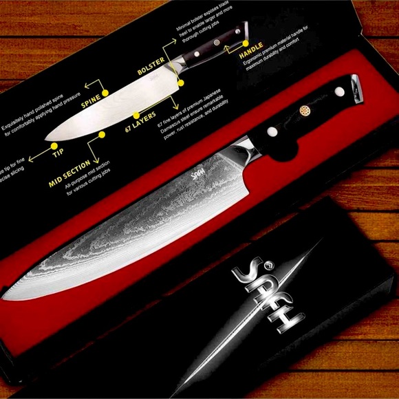 Chef Knife: 8” Japanese Cooking Knife Ultra Sharp 67-Layer High Carbon Stainless - Picture 1 of 7